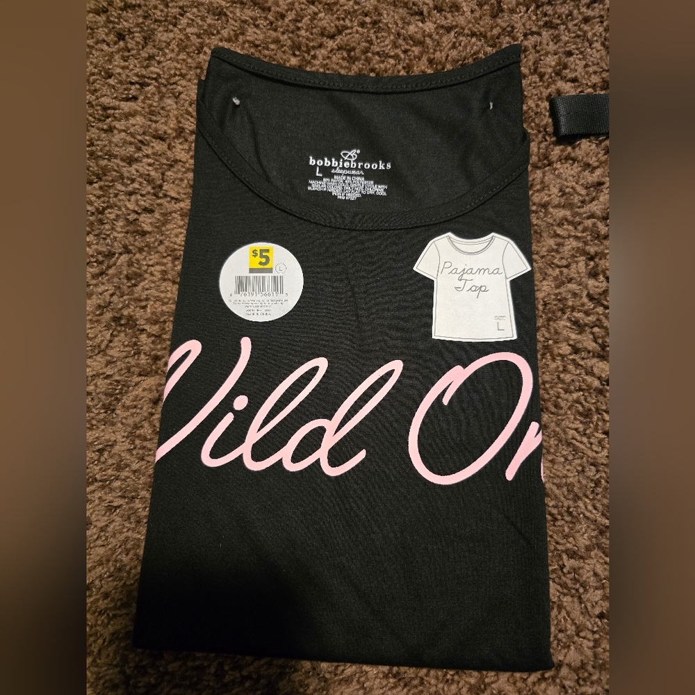 Bobbie Brooks Black Top with Pink Accents